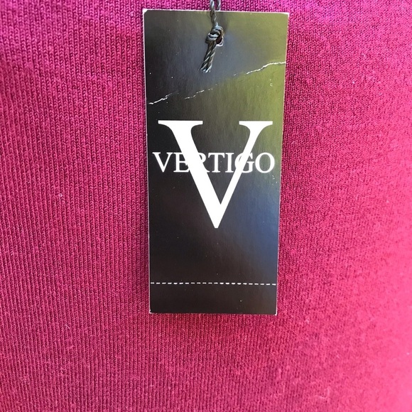 Vertigo NWT Burgundy Sweater Dress Drop Waist S - Picture 8 of 9